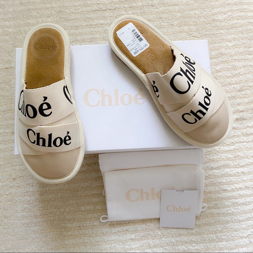 NWT Chloe Woody suede slippers size 6